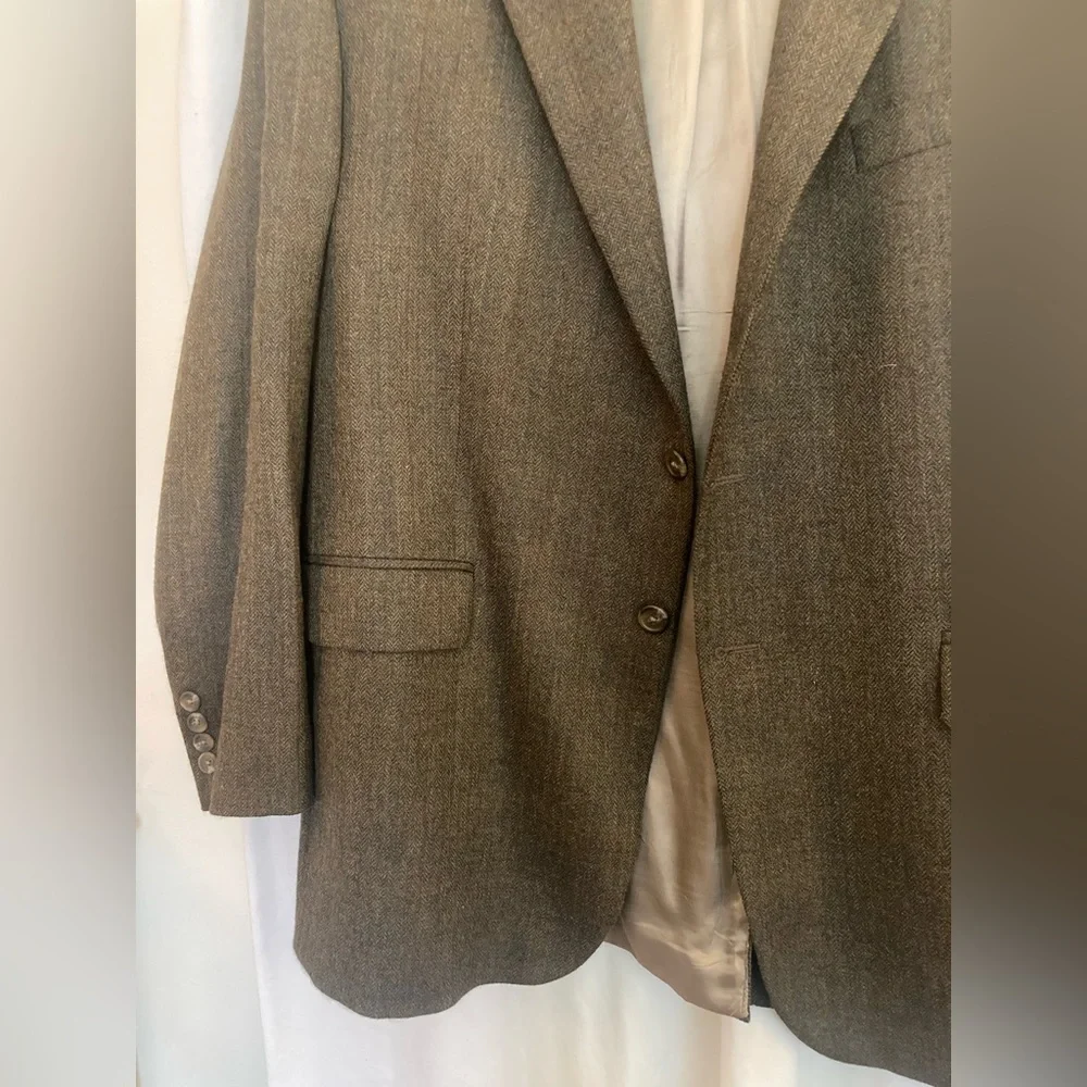 Chaps by Ralph Lauren Brown Blazer Sports Jacket 100% Lambswool Size 46R